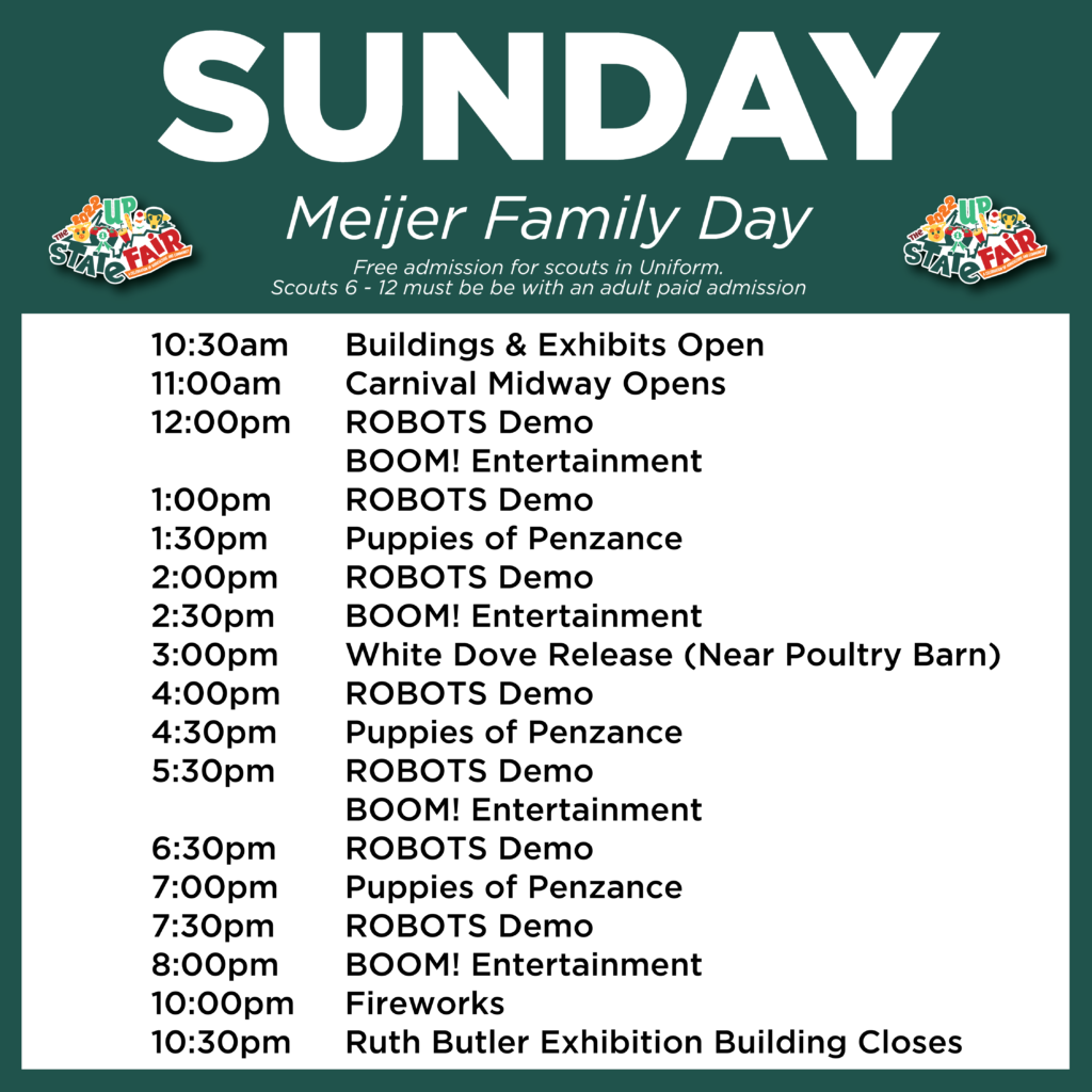 Schedules UP State Fair